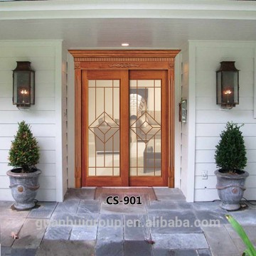 2016 Entrance hard solid wood carved exterior doors