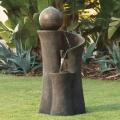 Modern Sphere Curve Zen Outdoor Water Fountain