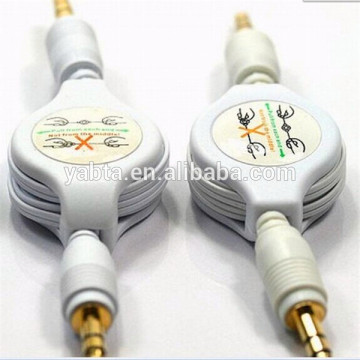 extension-type 3.5mm aux car audio cable, car audio vedio cable