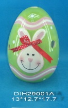 Hand-Painted Ceramic Egg Tealight Candle Holder