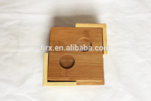 bamboo coaster with holder,bamboo wood cup holder
