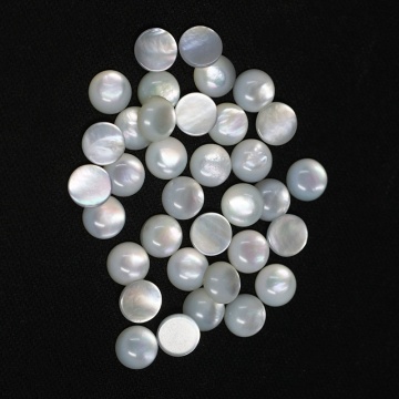 Flat Round Natural White Pearl Shell Loose Stones