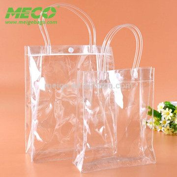 clear pvc cosmetic bag with snap button