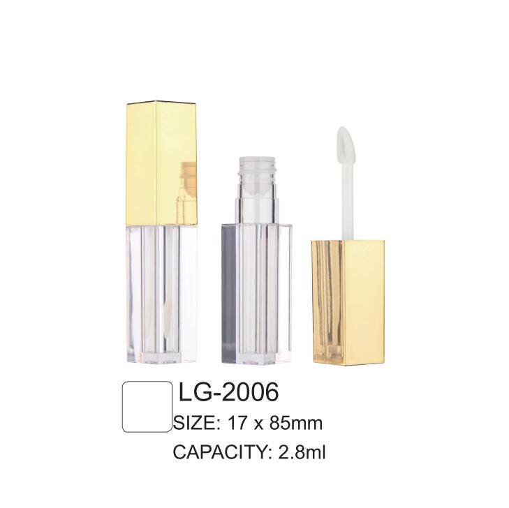 Customized Square Plastic Empty Lipgloss Bottle with Brush