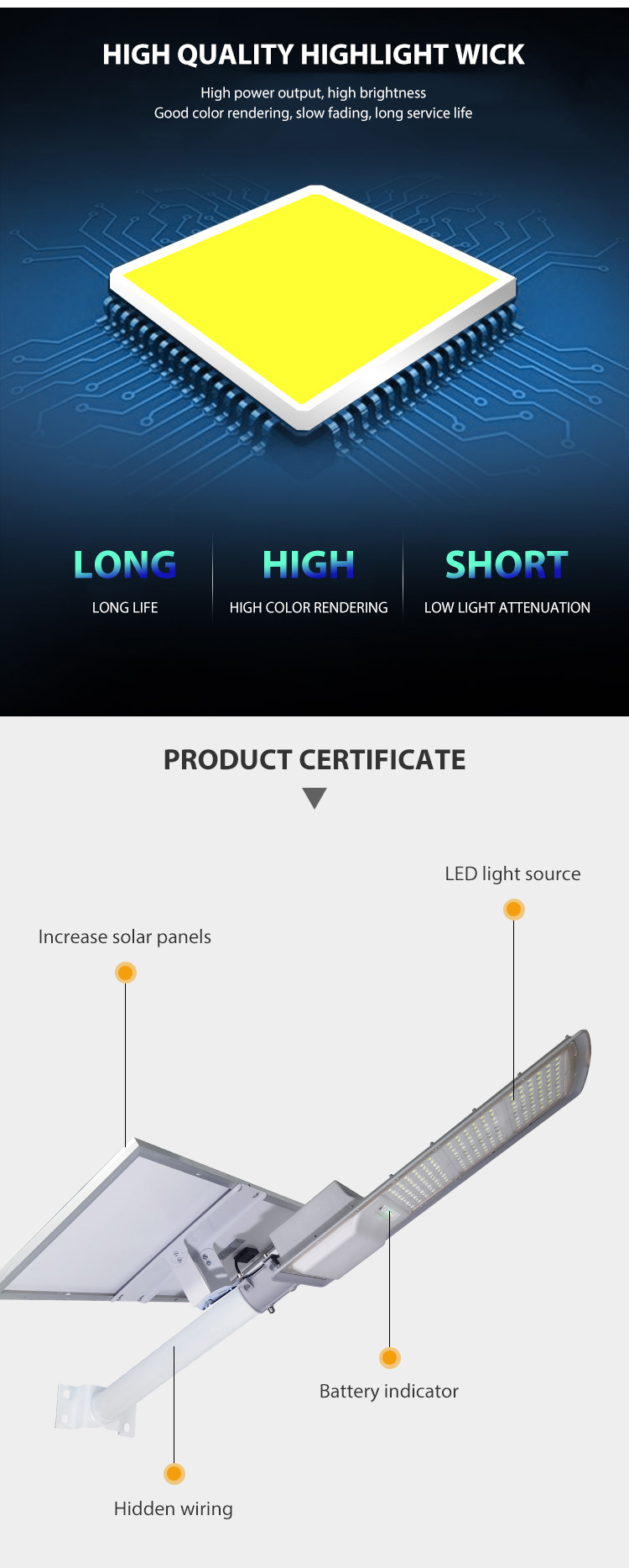 Good quality die casting aluminum waterproof outdoor ip65 SMD 60w 100w 180w 200w solar led street light