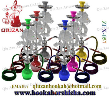 Double Pipes Large Hookah With Single Color Vase