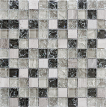 cracked glass and stone mosaic