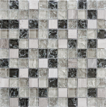 cracked glass and stone mosaic