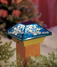 Snowflake led solar christmas light post cap lighting