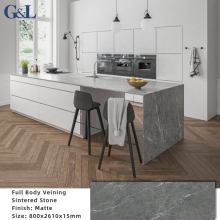 2600x800 mm Large Porcelain Paving Slab - Richard Gray, 15 mm Thick Sintered Stone