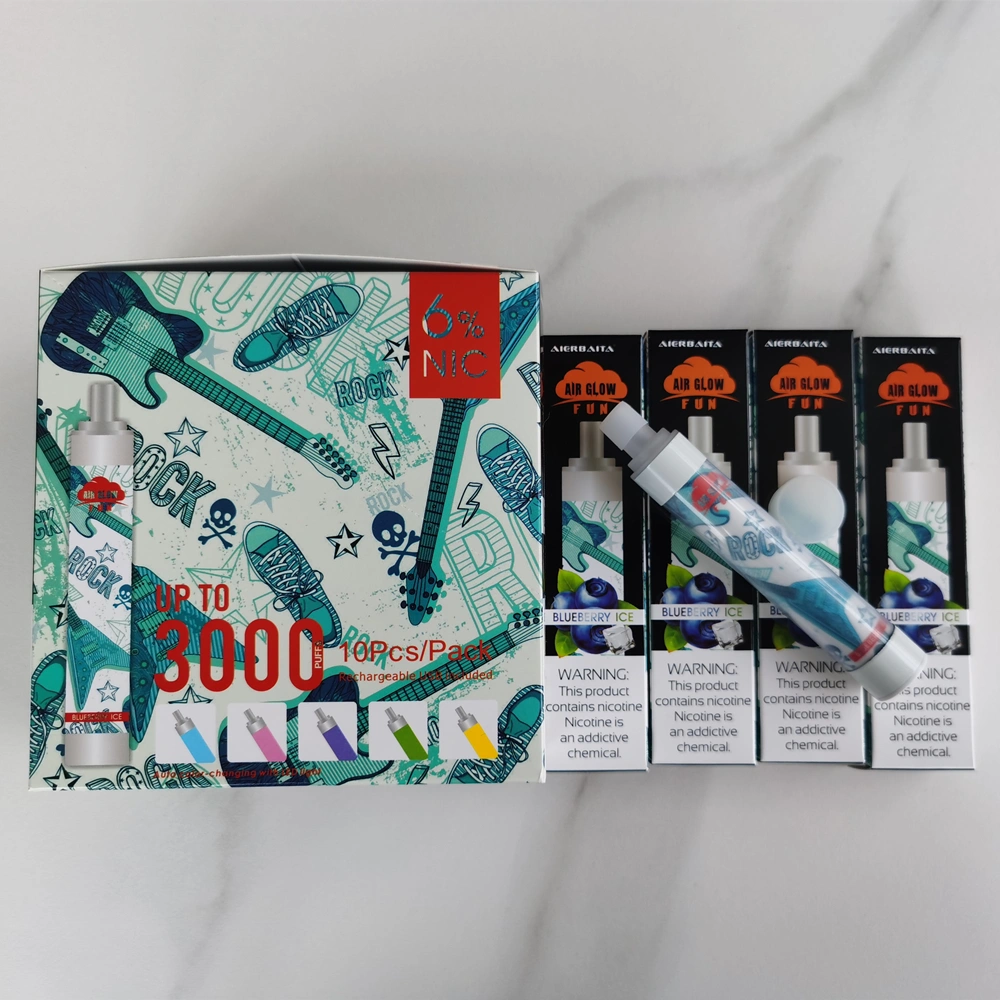 Customized Electronic Cigarette Glow Vape 3000 Puffs Rechargeable Vape Pen