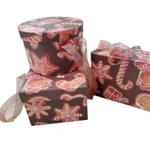 Emballage de cadeau de luxe en papier cartonné sur le thème de Noël