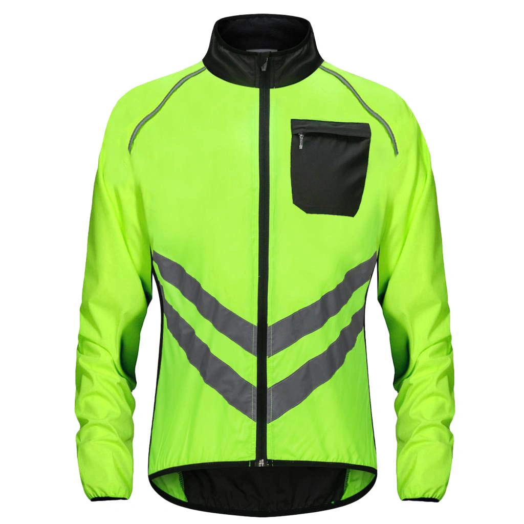 Hi Vis Unisex Cycling Long Sleeve Jersey Outdoor Sports Waterdproof Motorcycle/Bicycle/Cycle Reflect Jacket