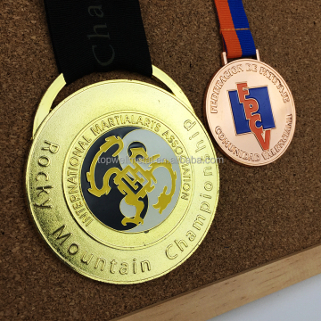 Personalized custom sports gold, silver and bronze medals