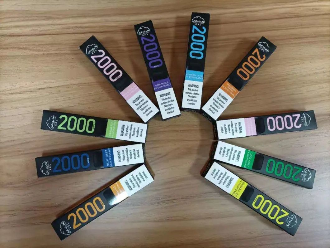 Us Popular Wholesale Disposable E Cigarette Vape with Pure Organic Cotton 6.5ml 1000mAh 2000 Puffs