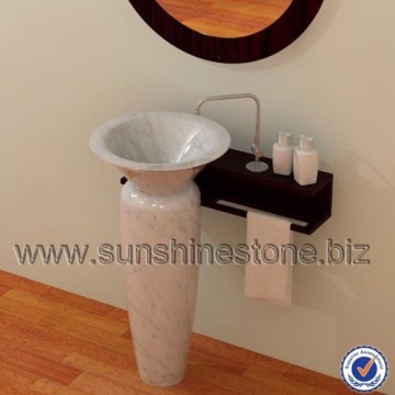 Carrara Marble Types Of Wash Basins , Bathroom Corner Pedestal Sink ,Hand Wash Basin With Pedestal