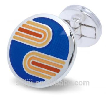 Round Blue Background Cufflink Wholesale