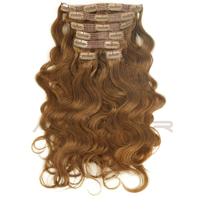 Aisi Hair Long Body Wave 16 Clips In Human Hair Extension ,  Brazilian Hair Pieces