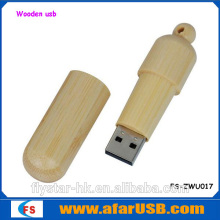 Novel bamboo usb stick with embossing logo with cap