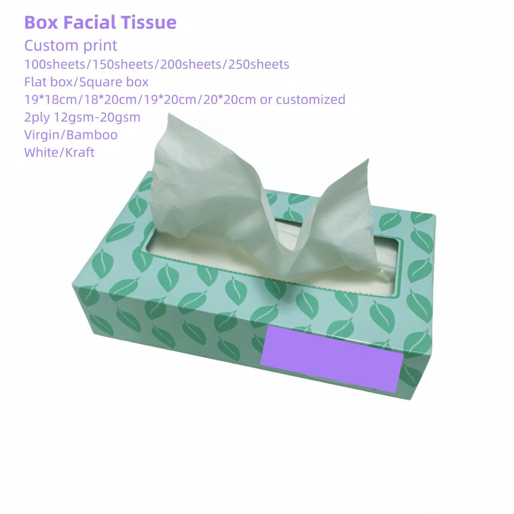 Caja personalizada tejido facial 2ply blanco