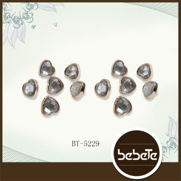 bulk heart shaped vintage rhinestone buttons