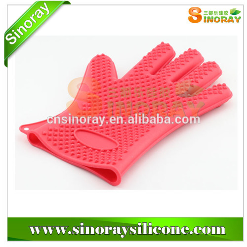 grilling bbq silicone gloves, bbq silicone gloves with cotton