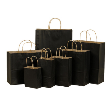 Customizable Recyclable Black Shopping Gift Bag