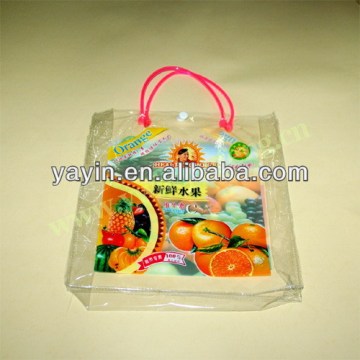 Clear plastic shopping bag/Printed Clear PVC shopping bag