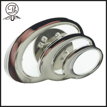 Hollow silver spiral pin badge metal
