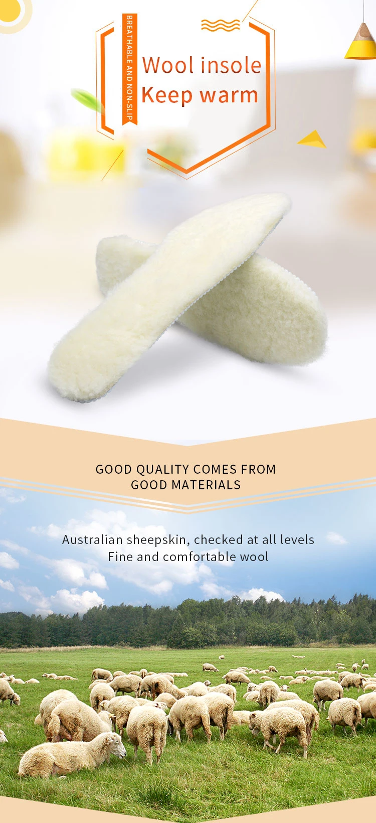 Wholesale Winter Sheepskin Insoles