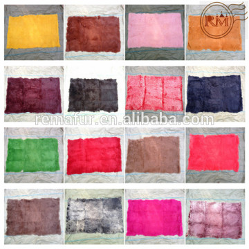 Colorful dyed rabbit fur skin blankets wholesale