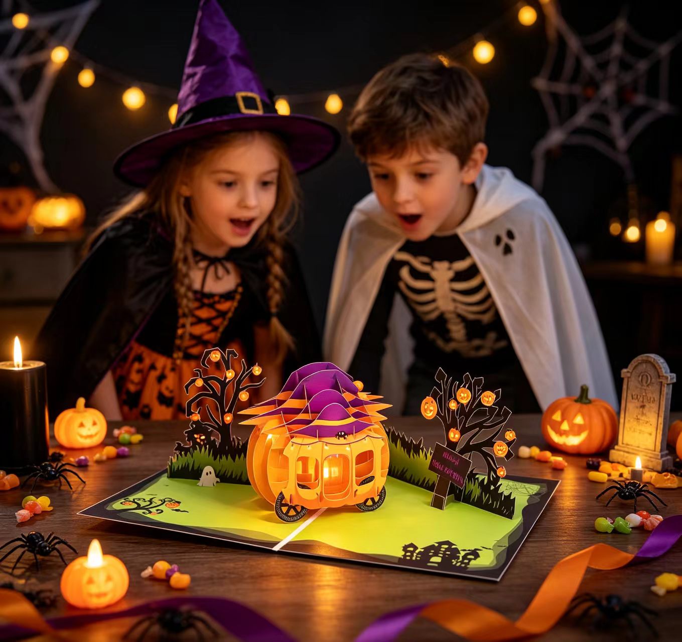 3D wyskakująca kartka z życzeniami halloween 3d pop up hallowen greeting card