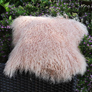 Custom Size Pink Lamb Fur Pillowcase Cushion Cover