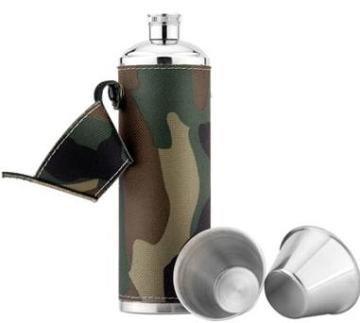 Stainless Steel Hip Flask With Leather Bag