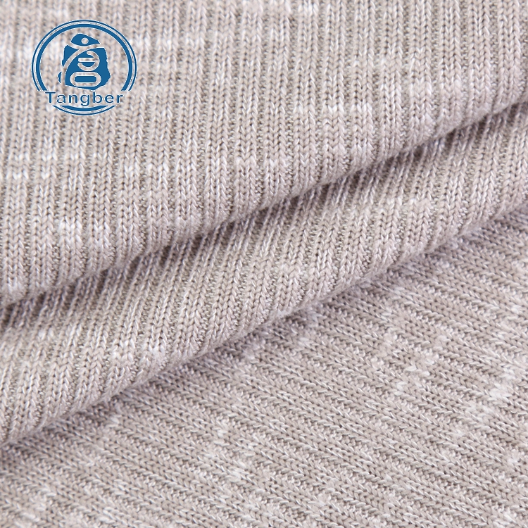 High quality wholesale soft hand jacquard rib polyester rayon slub hacci knit fabric