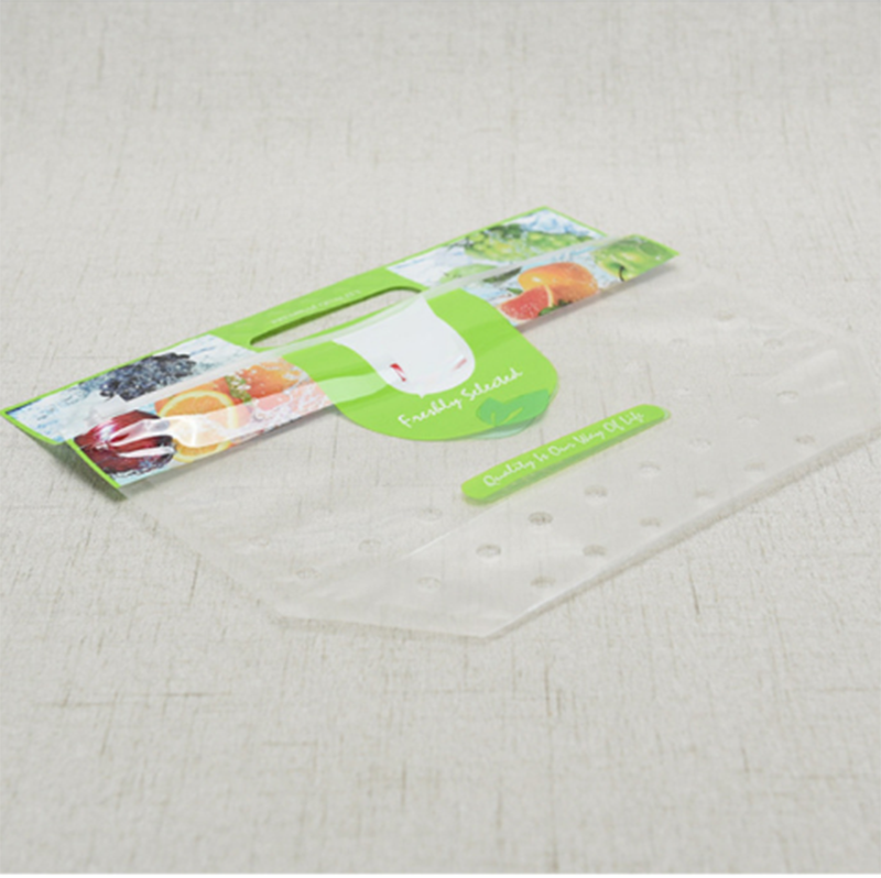 Customized Fruit Vegetable Package Bag with Hole Clear Zipper Top OPP Bag