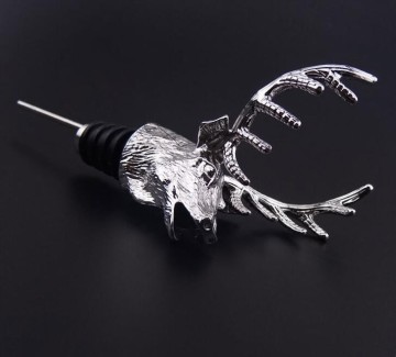 Chrome Stag Deer Aerator Classic Wine Stopper Wine Pourer
