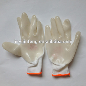 White PVC gloves Polyester labor gloves