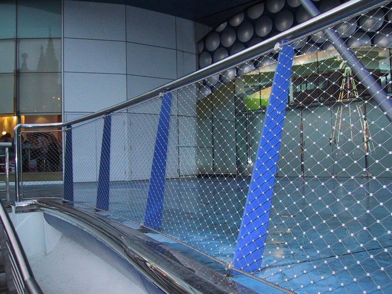 contemporary wire mesh stair railings