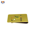 Mens golden money clip custom embossed logo