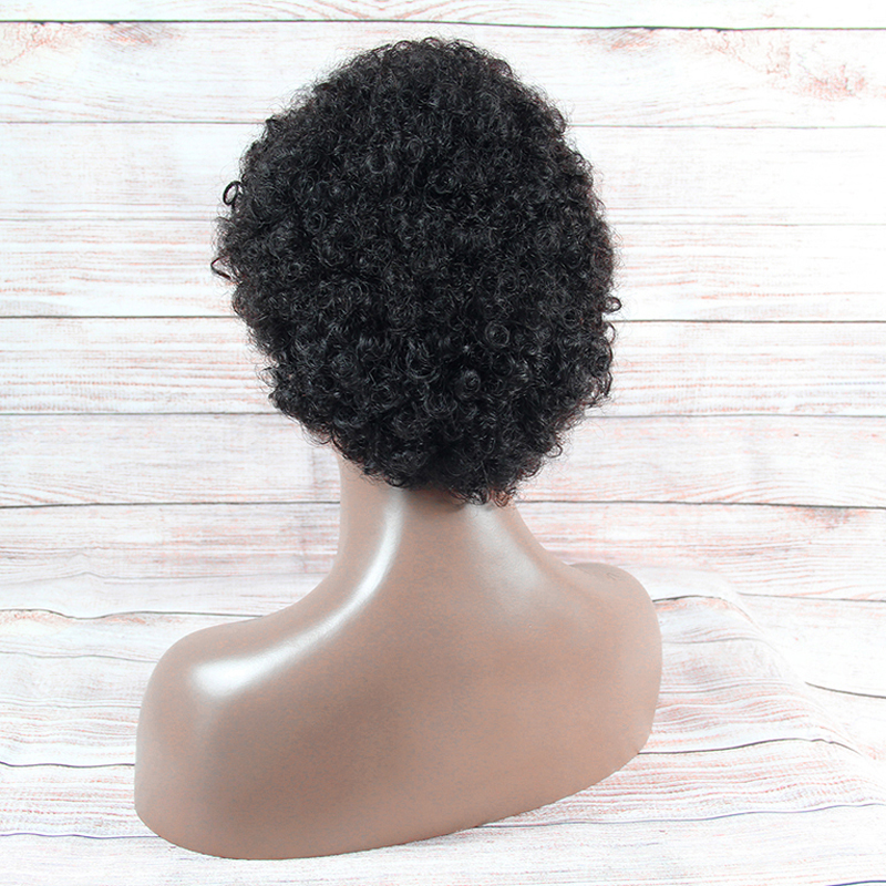 Fashion wholesale human machine made non lace human hair wigs, no chemical hair short afro wig