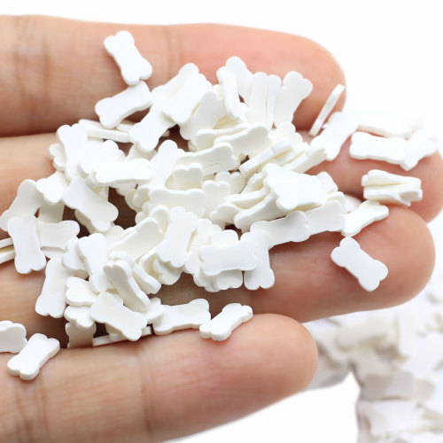500g Mini White Dog Bones Slices Polymer Clay Sprinkles for Crafts Making DIY Scrapbook Phone Nail Art Decoration Accessories