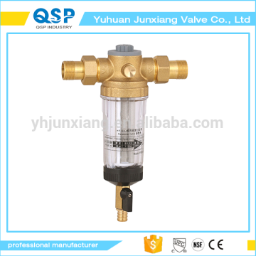 JUNXIANG Spring water pre filter with pressure gauge brass washable cartridge filter
