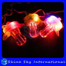 Top Grade Hot Selling Plastic Pacifier Led Whistle With String