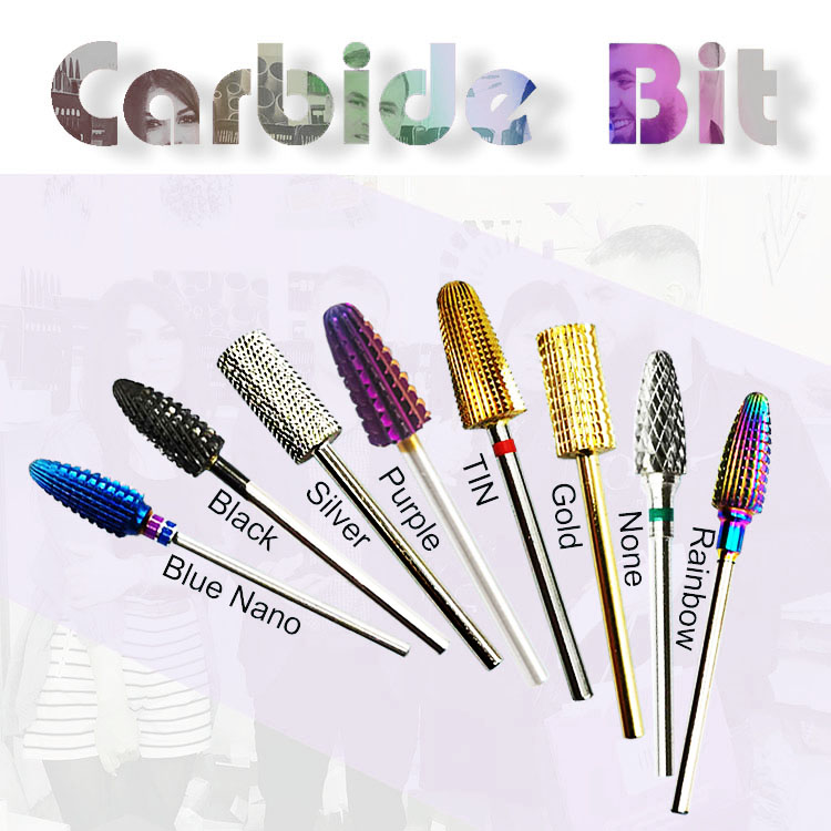 Professional Acrylic Drills Carbide Nail Bit For Electric Manicure Drill Straight Edge