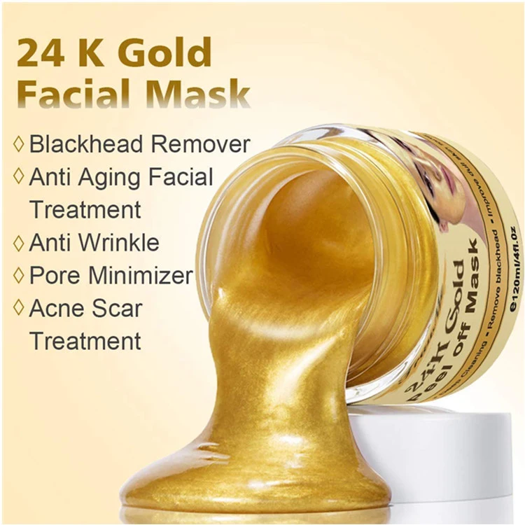 High Quality 24K Gold Face Blackhead Remover Anti Acne Peel off Mask