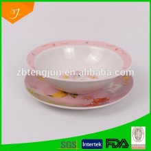 ceramic soup bowl and plate,wholesale ceramic dinner set with full decal