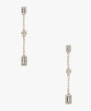 Women fashion bright CZ diamond long thin drop earring