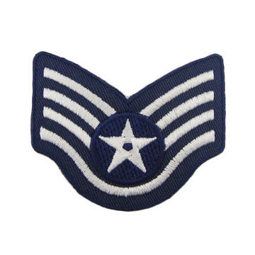 Woven Labe; Material:Imitation cloth，Embroidery Size: 6.9*3.9cm; Color: Navy blue-whiteNew