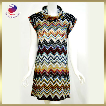 women sleeveless all over printed dresses new fashion